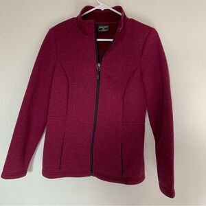 32 Degrees Heat Women's Burgundy Active Zip Jacket Stretchy Soft Pockets Small